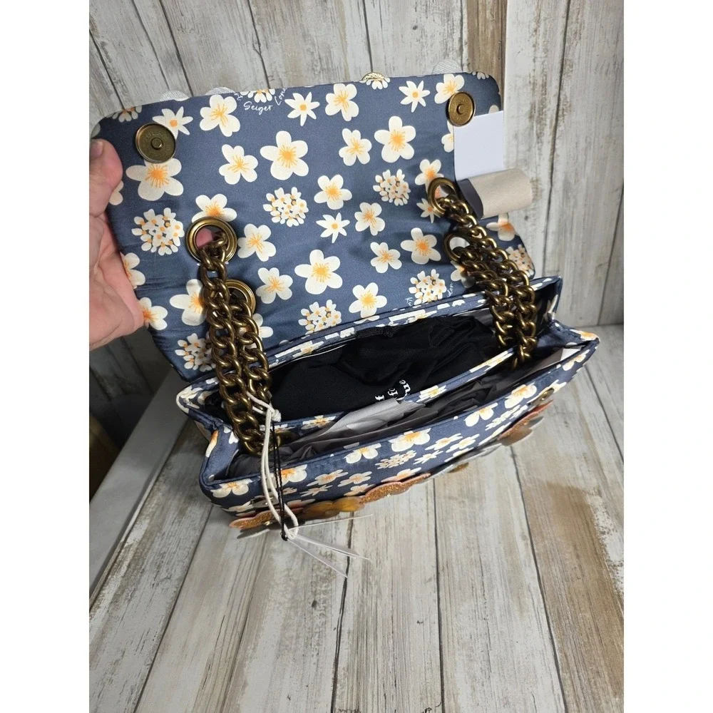 KURT GEIGER Floral Embellished Handle Chain Bag Party Purse Occasion Statement